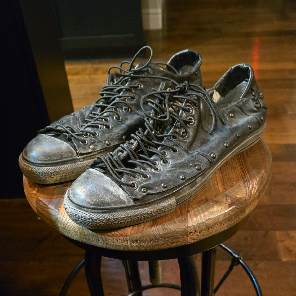 Affliction Charcoal Studded Sneakers